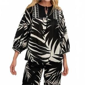 NEW PEARL AND CAVIAR apollonia cotton shirt in black/white